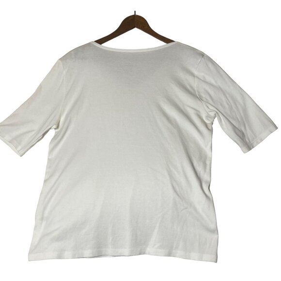 J. Jill Perfect Pima Women's Size L gray Elbow Sleeve V-Neck Top Quality Minima - Picture 14 of 14